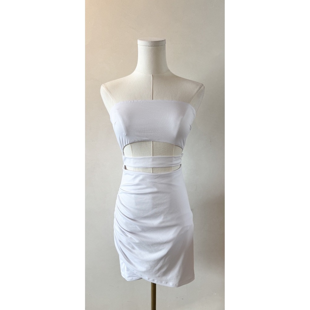 Revolve Superdown Sexy White Strappy Mini‎ Dress Las Vegas Club Sz S NWT!